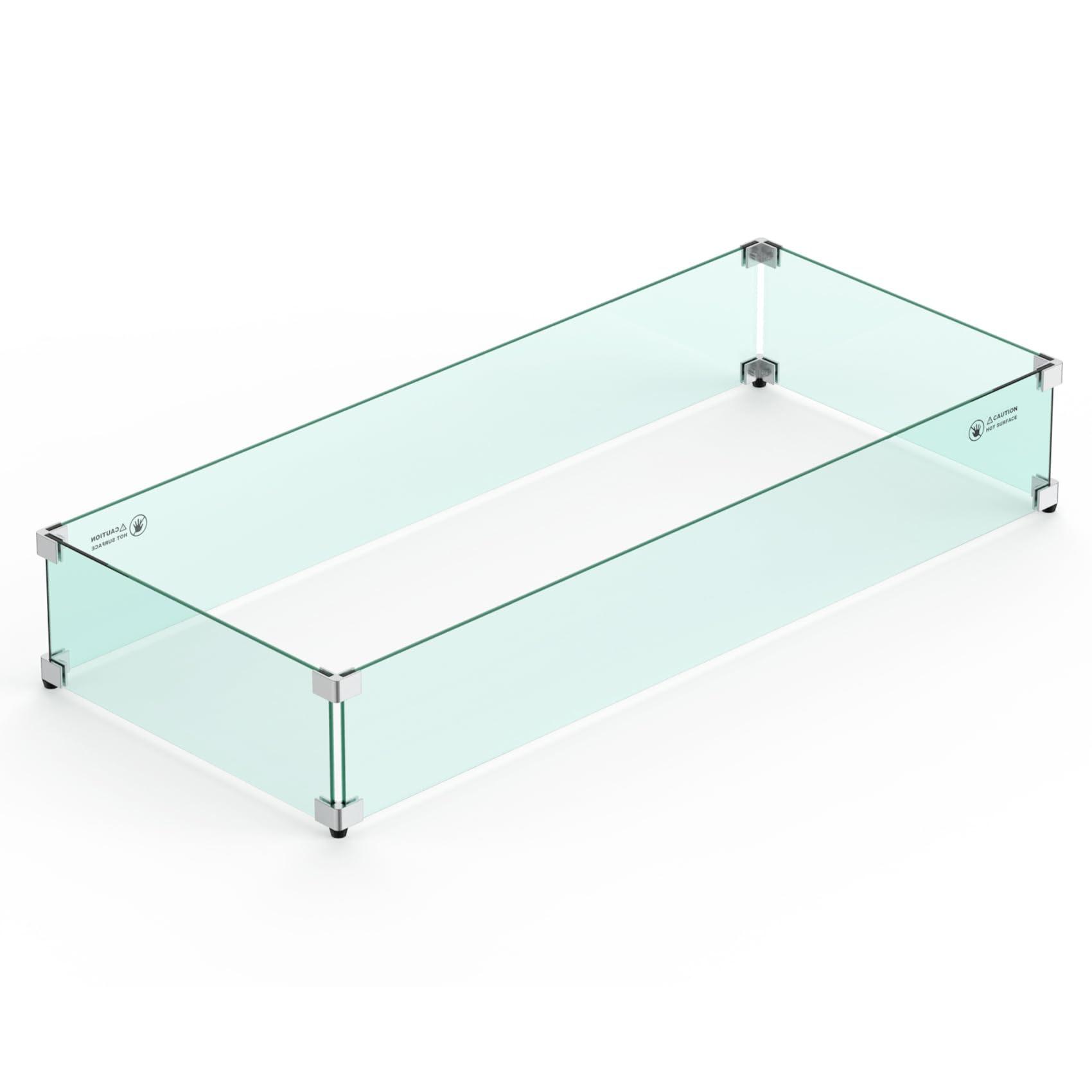 Skyflame 42" X 18" Rectangular Fire Pit Glass Wind Guard Replacement for Outdoor-image-28