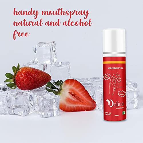 Image of Qelica Kissing Mouth Spray 10g Valentine Kiss Ready Mouth Spray | Alcohol Free Breath Freshener For Men & Women (Strawberry Ice)