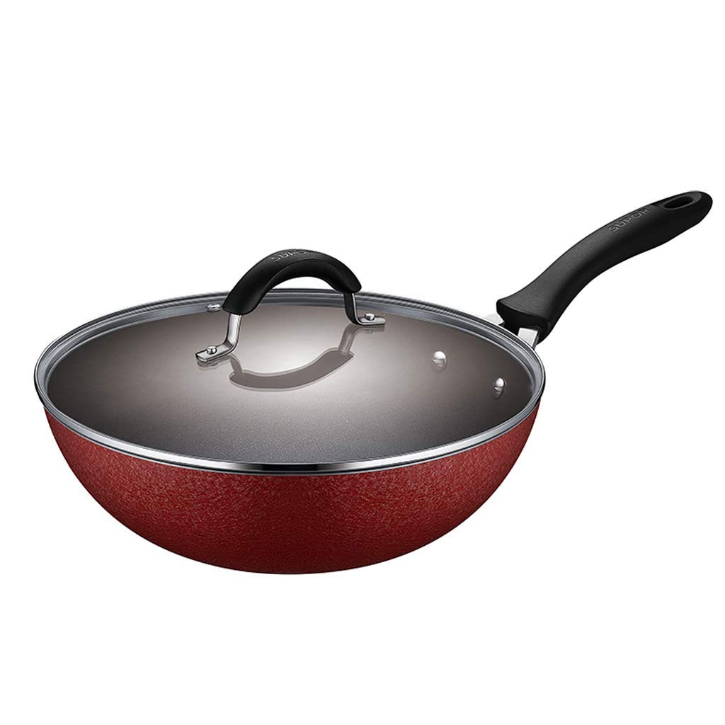 Marmite wok antiadhésive 32cm fini les aliments qui collent et la fumée en cuisine