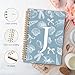 Locomiss Blue Coastal Beach Ocean Coquette Bow Notebook for Girls, Coastal Granddaughter Seashell Conch Journal Notebooks, Preppy Initial J Journal for Woman, Hardcover Notebook 5.5x8.3