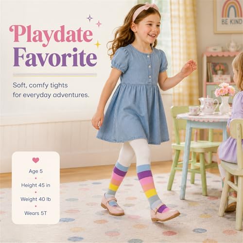 Image of VIKITA Girls tights Cotton Leggings in Spring fall winter stripe socks for girls 3-8 years