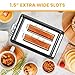 Simple Deluxe 2-Slice Toaster, Stainless Steel Toaster, 6 Browning Setting and 3 Function, Extra Wide Slot & Removable Crumb Tray, for Bread & Waffle, Black