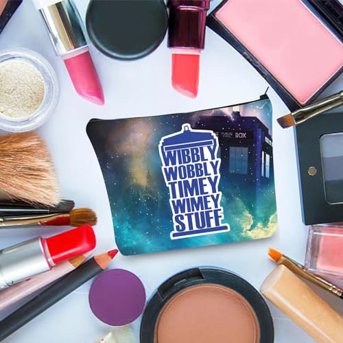 PLITI TV Show Inspired Gifts Doctor Makeup Bag Policeman Box Fan Gift Wibbly Wobbly Timey Wimey Stuff Gift (Wibbly WobblyU) - Image 4