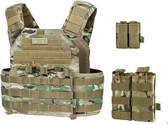 OneTigris Doom Gilet tactique avec 2 M4 AR AK Double Mag Pouch, Airsoft
