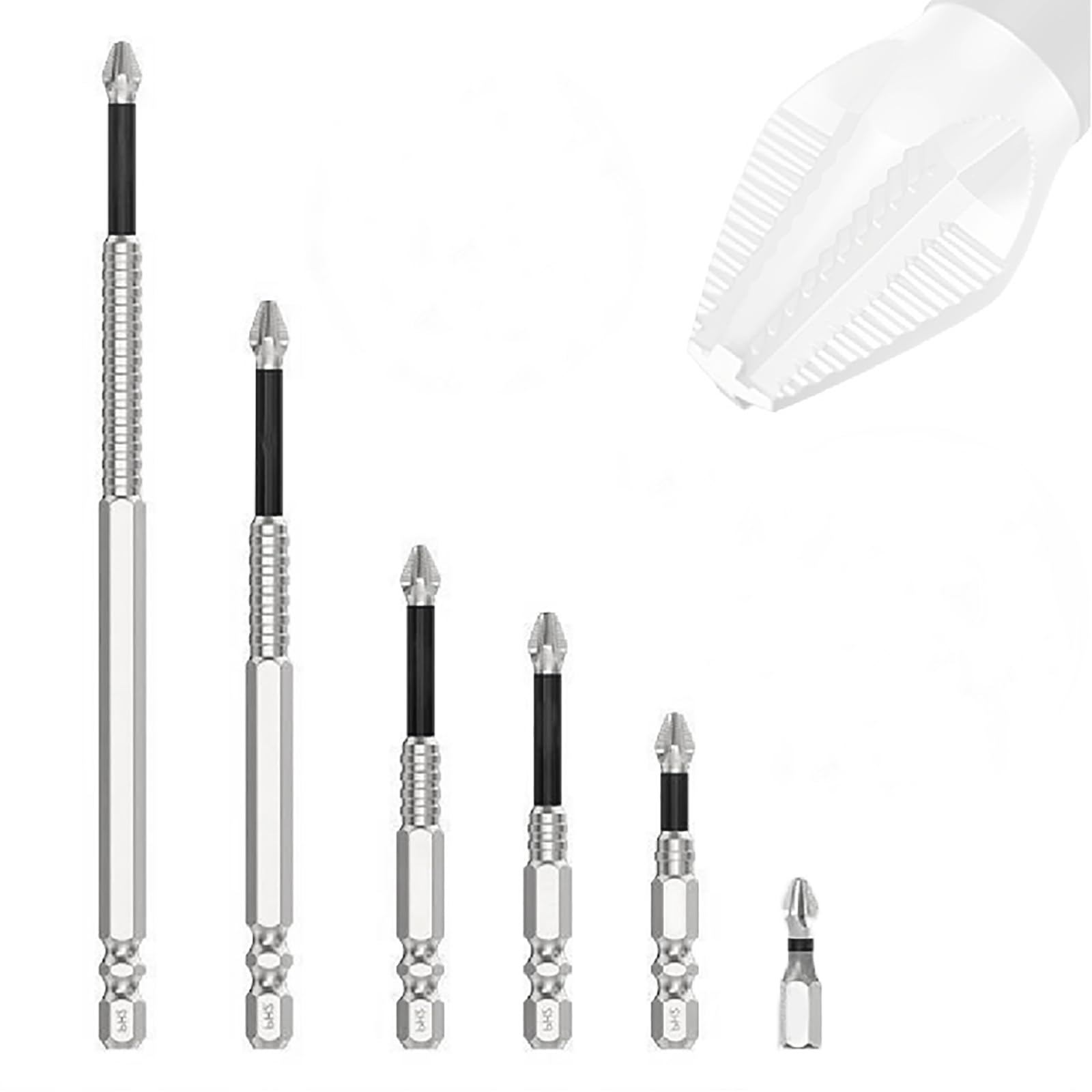 High Magnetic Screwdriver Drill Bit Set, Universal Anti-Slip Magnetic Electric Screwdriver Set Strong Magnetic Durability Screwdriver Drill Bit Set,