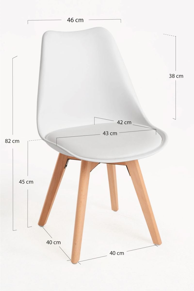 Regalos Miguel - Packs Sillas Comedor - Pack 2 Sillas Synk Basic - Blanco