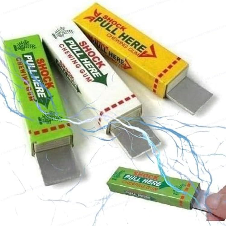 Image of SHAKTISM Electric Shocking Prank Toy - Funny Shock Gag for April Fool, Magic Trick Joke Toy, Novelty Gift for Friends, Party Trick Toy for Kids & Adults (Chewing-Gum)