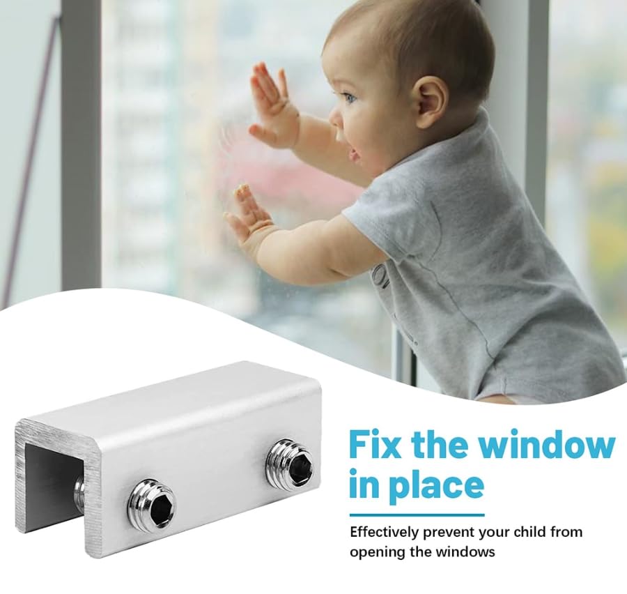 Luminexia Cerraduras De Seguridad para Ventanas,Cerraduras para Ventanas Corredizas,Restrictor De Ventana,Limitador De Ventana,Tope De Bloqueo De Ventana,Limitador De Robo De Ventana (3 Estilos)