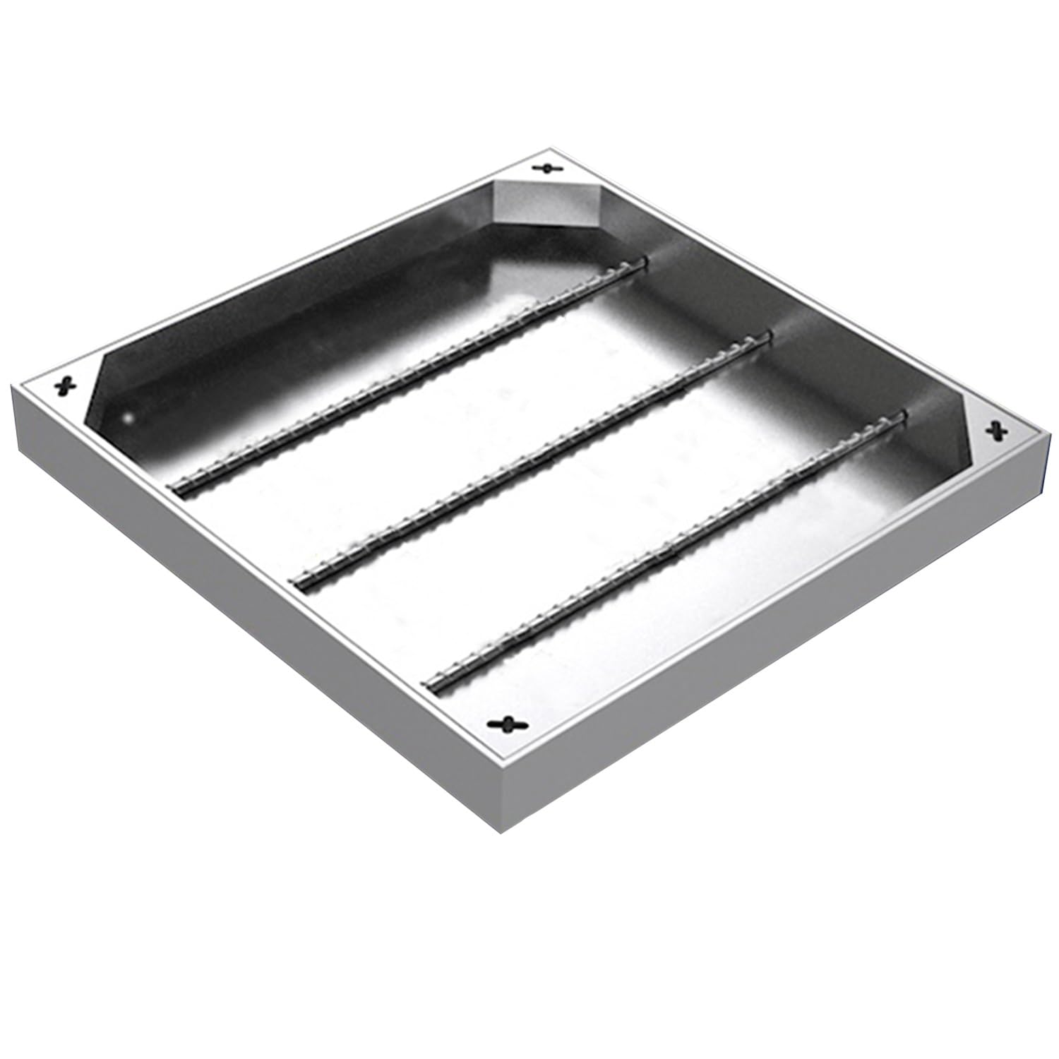 Couvercle d'égout en acier 60x40 pour une terrasse propre et discrète