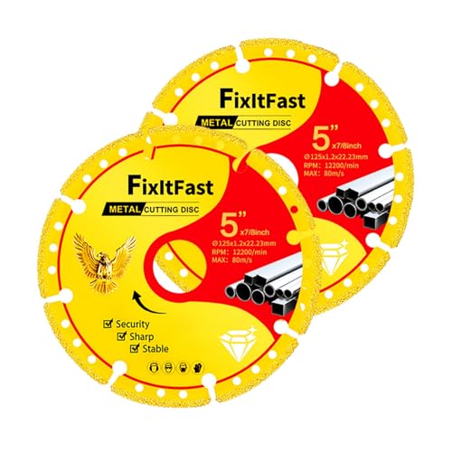 FIXLTFAST 5" Diamond Cutting Wheel Metal Cut Off Disc for Angle Grinder