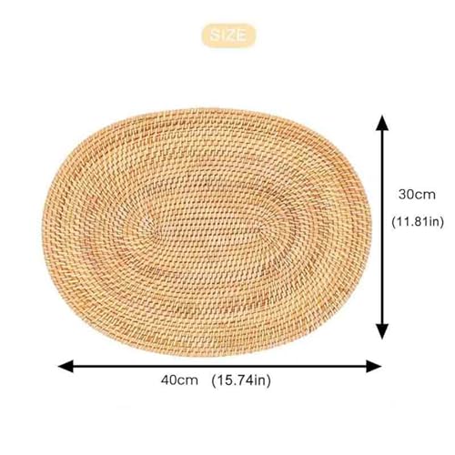 Napperon ovale en rotin naturel pour protéger votre table de la chaleur