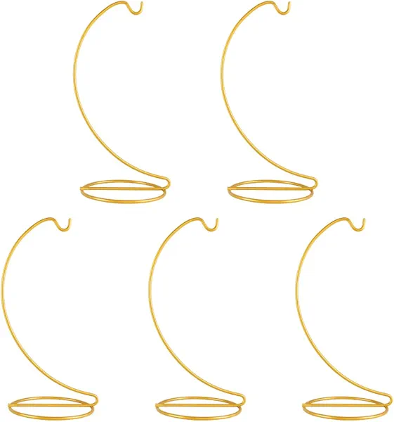 YY YEARCHY Ornament Display Stand Metal Stand Air Plant Stand Flower Pot Stand Holder Iron Pothook Stand for Hanging Glass Terrarium Globe Ball (Yellow 5Pcs)