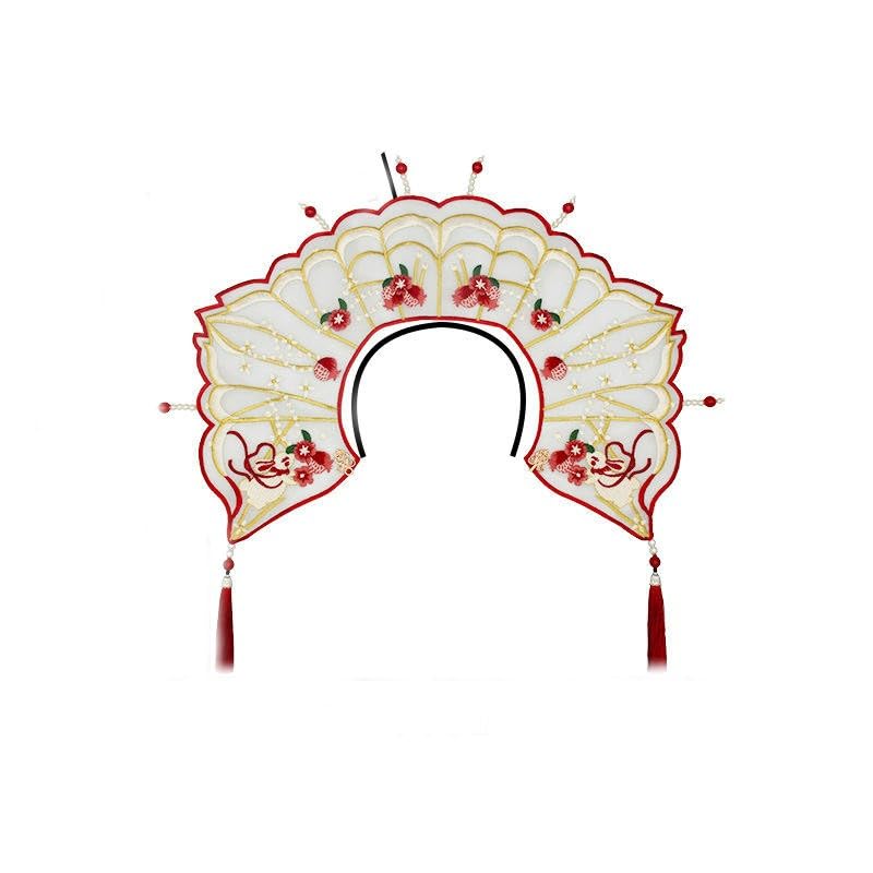 Parches de Bordado Parche Bordado con borlas y Perlas for Hombro, 50 x 45 cm, for Planchar, Chino, for Ropa, Grande, for Coser, for Vaqueros Chaquetas(A)