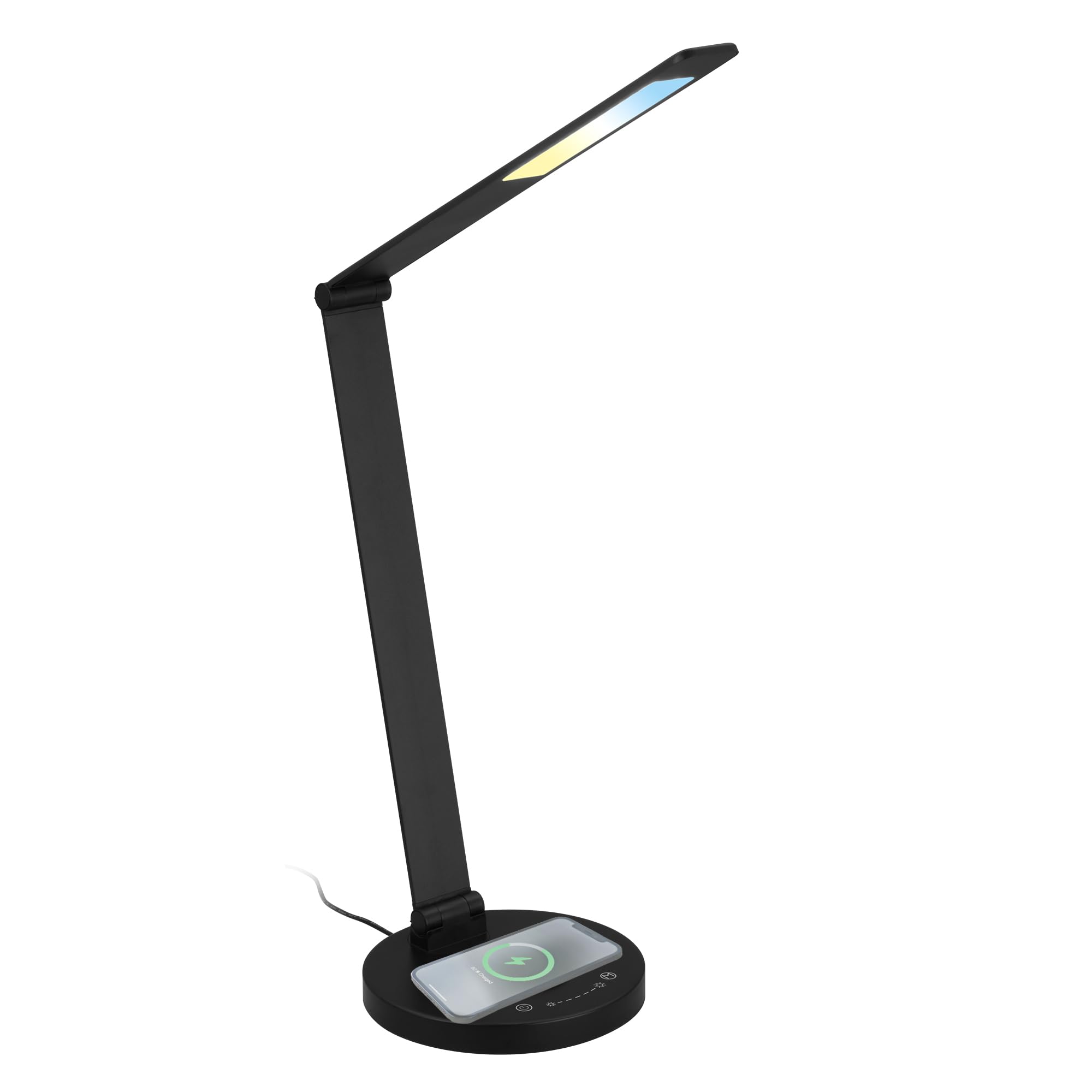BRILONER - Lampa biurkowa LED z ładowaniem indukcyjnym, możliwość ściemniania, regulowana od ciepłej do zimnej bieli lampa stołowa, lampka nocna, lampa biurkowa do domu, 18 x 44 cm (szer. x wys.),