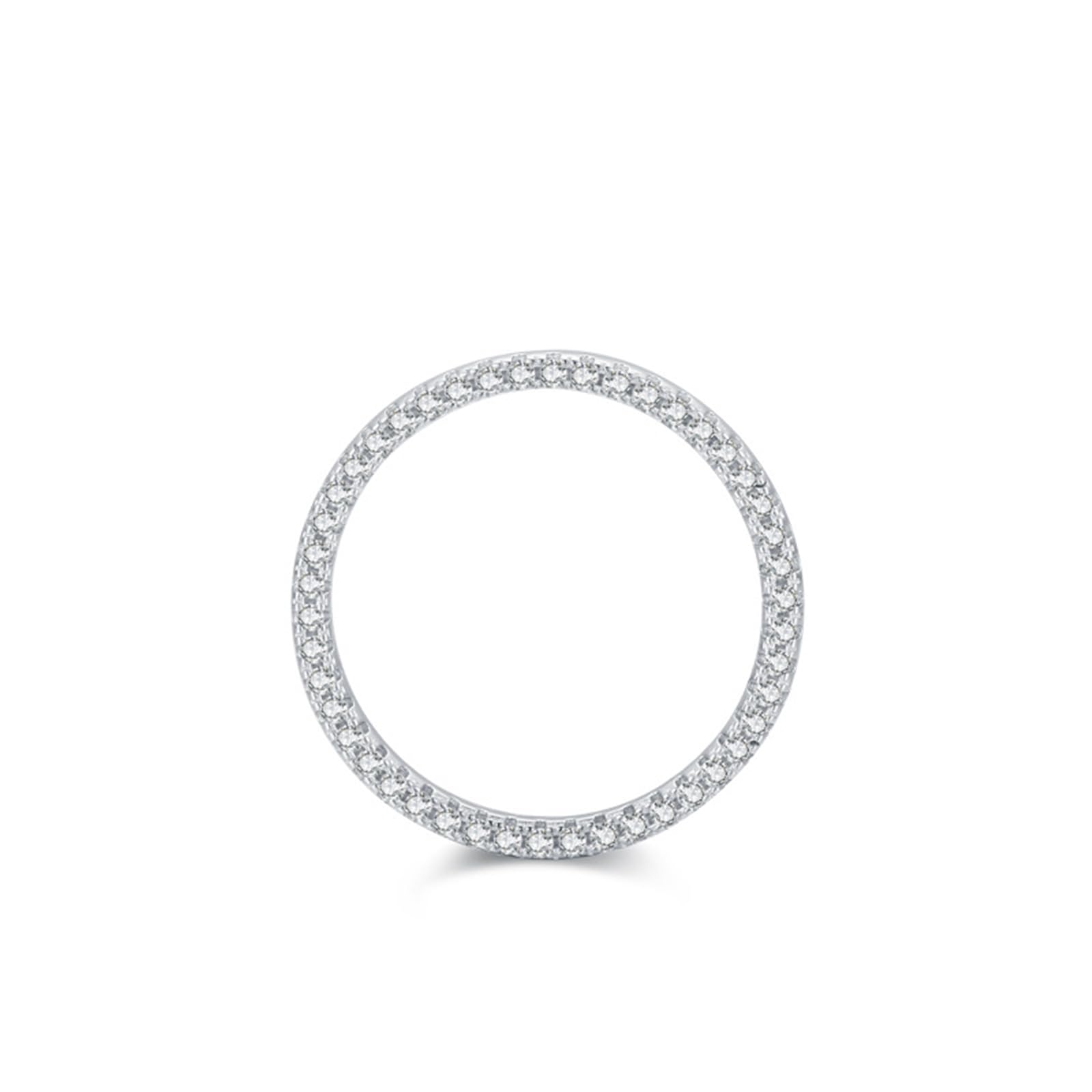 Bague Femme Or 9/14/18 carats, Anneau Empilable Orné de Diamant, Bague Fine Or Blanc Personnalisée