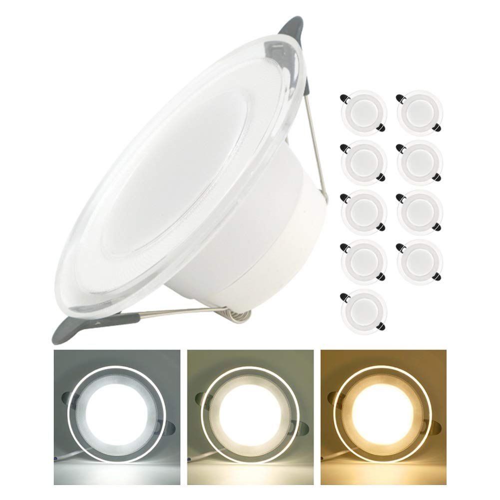 Focos empotrables LED para techos con poco espacio, luces de 6W tricolor 1