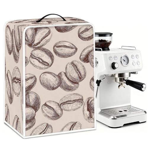 Image of Universal Coffee Maker Cover, Durable Polyester Lightweight Long-Lasting Dustproof Cotton Blend Appliance Protector for Kitchen Countertops (Browns and Tans)