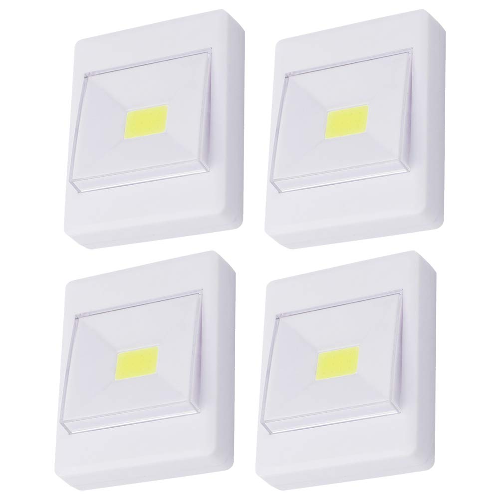 GALPADA Lampada LED Sotto Pensile da Cucina 4 Pezzi Luce Bianca Cob Led, Plastico Resistente, Protezione Occhi, per Scale e Ingressi Stili multipli
