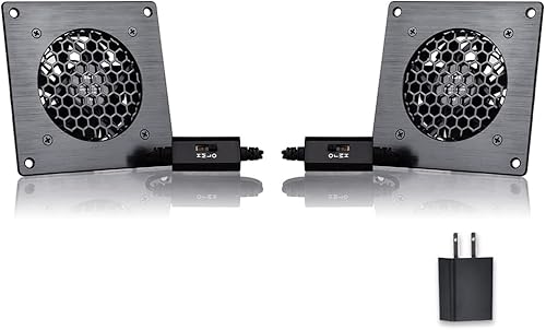 Miniatura 8 de SCCCF Gabinete USB 80MM Ventilador silencioso Sistema de ventilador de enfriamiento 4" con control de velocidad, para gabinetes AV de cine en casa