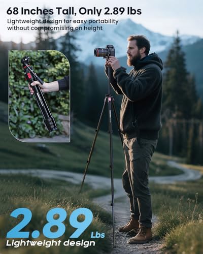 Image of CAMBOFOTO 68 inch Heavy Duty Tripod, Video Tripod with Fluid Head
