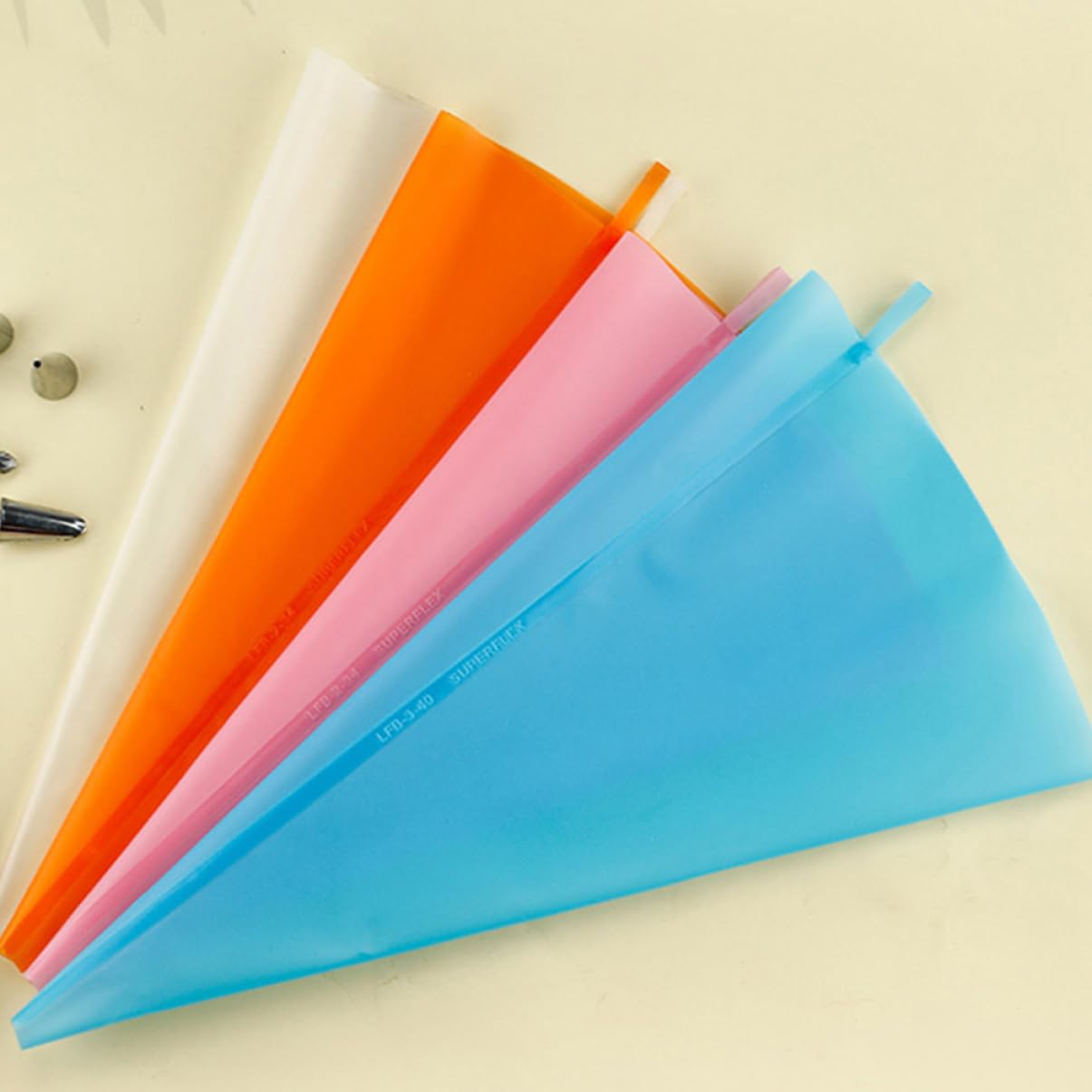 Cabilock Bolsas De Pastelería De Silicona Reutilizables para Decorar Pasteles Y Galletas De Herramientas De Cocina Y para Repostería 3 Piezas X 5