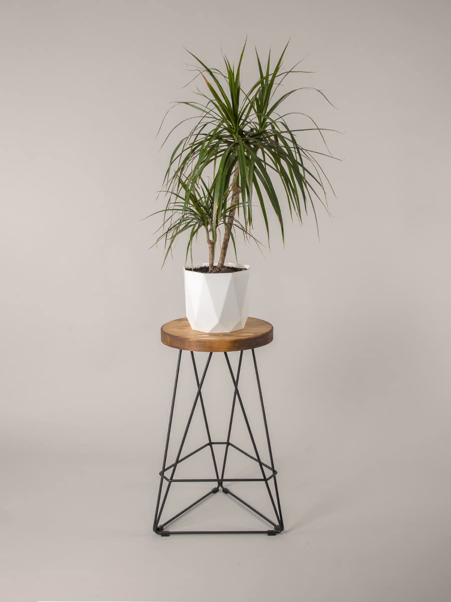 Sgabello Da Bar In Legno E Metall O Design Industriale - 64 Cm Marrone