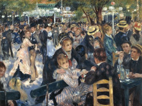 Get Custom Art Pierre-Auguste Renoir - Dance at Le Moulin de la Galette, Poster Art Print Wall Decor - Size 18x24 Inches