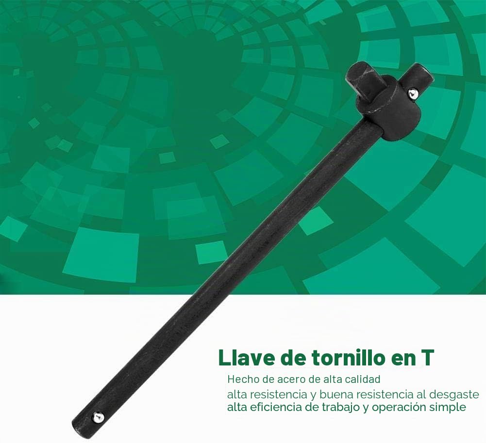 Tyenaza Llave con Mango en T Deslizante, Llave en T Llave de Tubo Mango Articulado Barra Rompedora, Conector de Cabezal Deslizante para barra Deslizante, para Tubos con Alta Fuerza de Torsión(3/4")