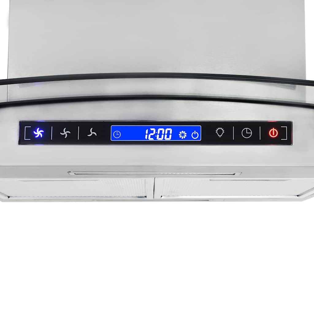 vidaXL okap kuchenny 90 cm, LCD, czujnik dotykowy, 756 m³/h, okap wyspowy, okap do komina