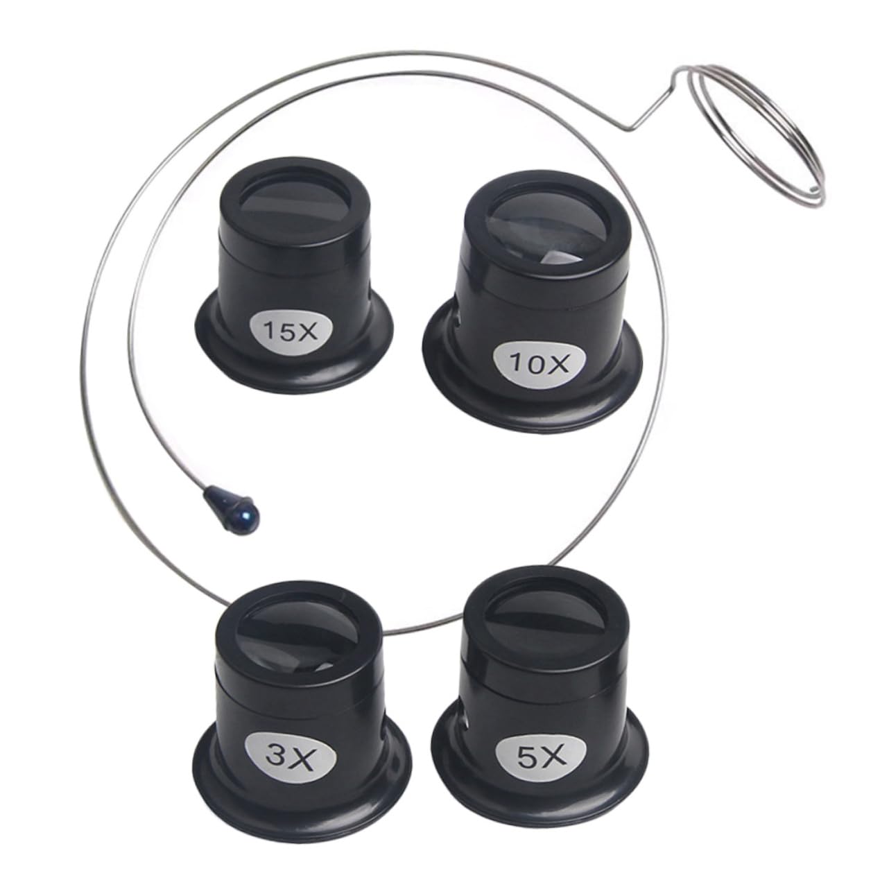 MOLUCKFU Jewelry Loupe Magnifier Craft Magnifying Glass Watch Repair Tool Metal Plastic Clear Glass Lens Hands-Free Loupe Random Color