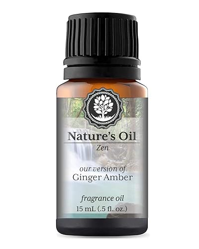 Aceite de fragancia ámbar de jengibre (0.5 onzas líquidas) para difusores, fabricación de jabón, velas, lociones, aromas para el hogar, aerosol de