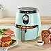 Dash Deluxe Electric Air Fryer + Oven Cooker with Temperature Control, Non-stick Fry Basket, Recipe Guide + Auto Shut off Feature, 1200-Watt, 3 Quart - Aqua