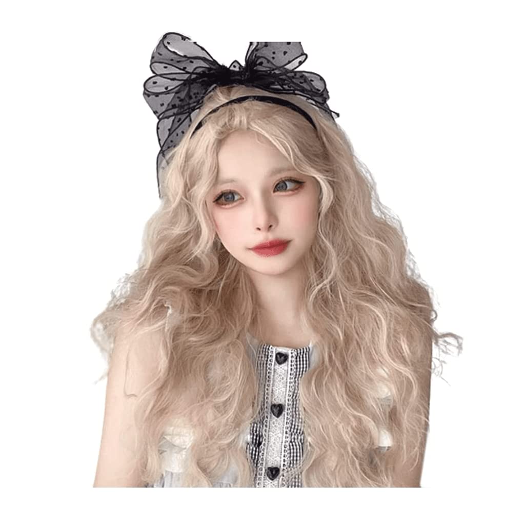 parrucca realistica Parrucche Da Donna Alla Moda Parrucca Ondulata Sciolta Completa Con Frangetta Parrucca Sintetica Naturale 60 Cm / 24 Pollici In Cerca Di Uso Quotidiano Per Feste eleganza naturale