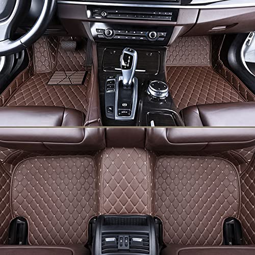 Tapis de sol Audi R8 2007-2014 en cuir artificiel marron pour protection 5 places