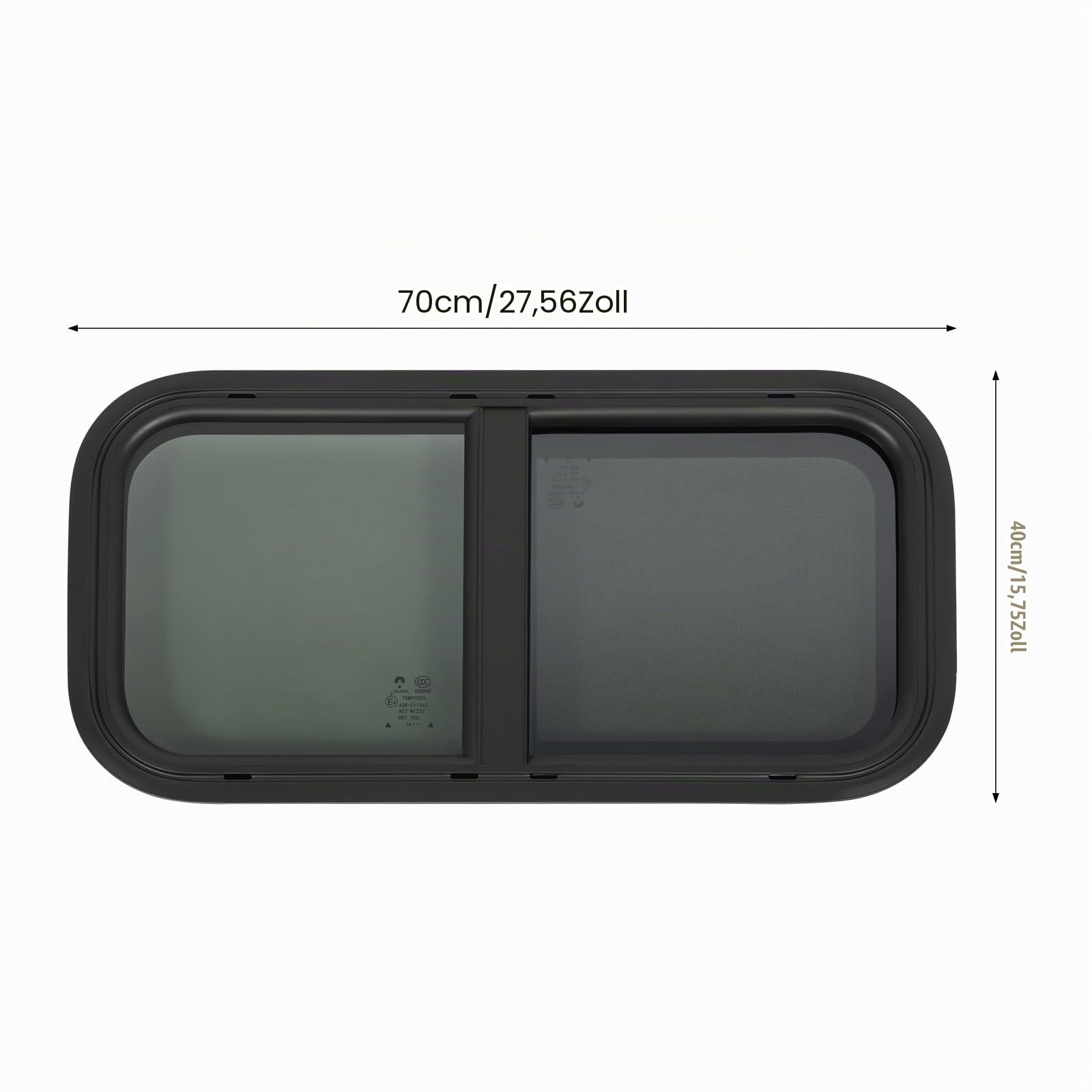 Wohnmobil Schiebefenster, 700x400mm RV Camper Fenster Ausstellfenster Wohnmobilfenster Insektenschutz Sonnenschutz Wohnwagenfenster, für Wohnmobile, Anhänger, Pickups