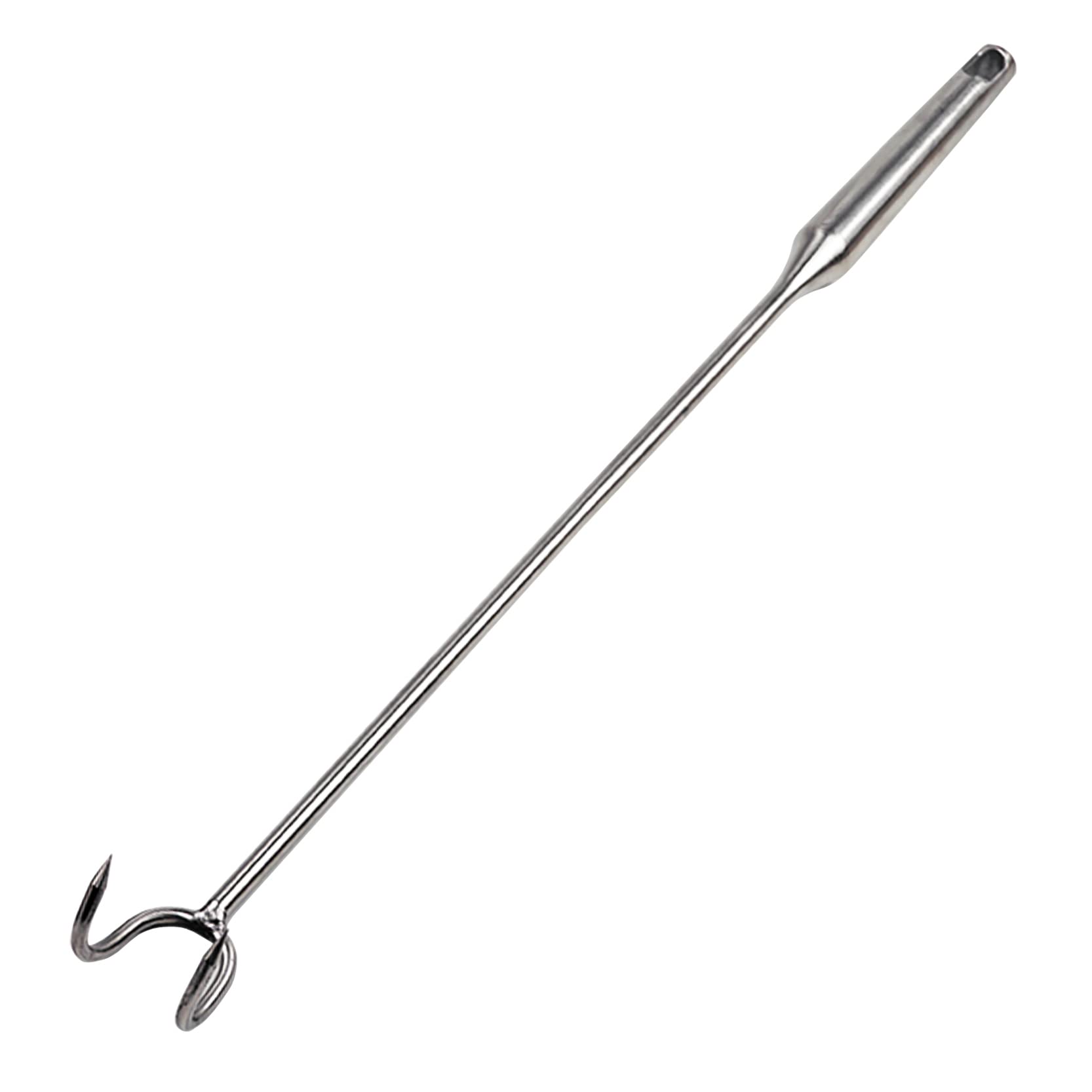 UPTALY 1 pcs 20 inch Pigtail Food Flipper, with Double Hooks, Thickened SUS430 Stainless Steel, Extra Long Meat Turner, Heavy Duty Barbecue Meat Hooks, Large Sized Turkey Fryer Hook
