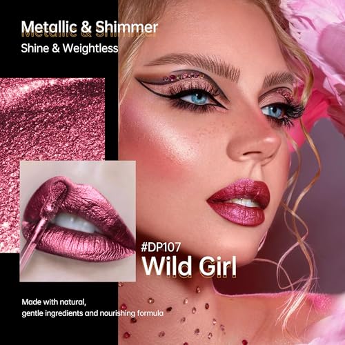 Image of Depuplum 3Pc Metallic Lipstick for Women Red Burgundy Pink Lipsticks