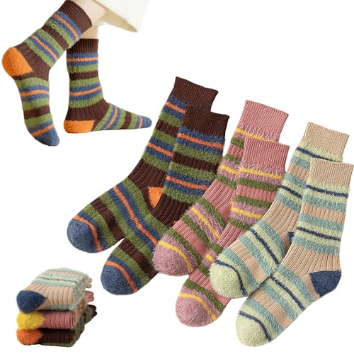 Image of 3Pack Womens Fuzzy Socks Warm Sleep Adult Socks Cozy Fluffy Winter Warm Slipper Socks