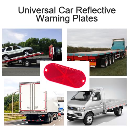 Image of 10 Pack 4.5 Inch Red Screw on Reflectors, DOT SAE Approval Road Safety Fence Gate Posts Rear Reflectors for Mailboxes Driveway Trailer Caravan Tunnels Truck Tractor Boat Lorry Motorcycle