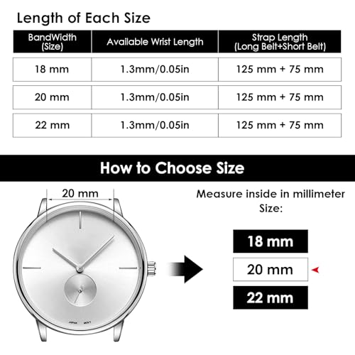 Vintage-Leder-Uhrenarmband, weiches Kalbsleder, universelles Ersatzarmband mit Edelstahl-Schnalle, 18 mm/20 mm/22 mm – Bild 6