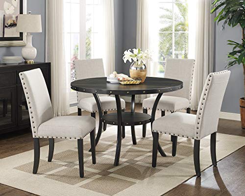 Roundhill Furniture Biony Tan Fabric Dining Chairs With Nailhead Trim, Set Of 2 #TOP4