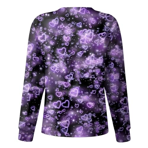 Printed Scrub Jackets for Woman Print Long Sleeve Plus Size Womens Scrubs for Women Nursing Jacket with Pockets