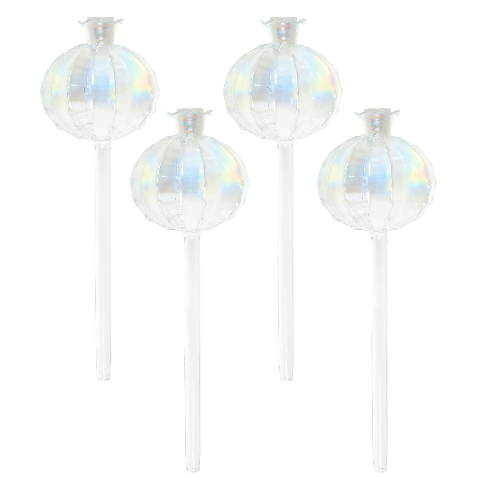 4Pcs Plant Watering Globes, Cactus Style Self Watering Planter Insert Green Glass Plant Watering Devices Self Watering Bulbs Automatic Mini Irrigation System for Plant Gardening (Multicolored)