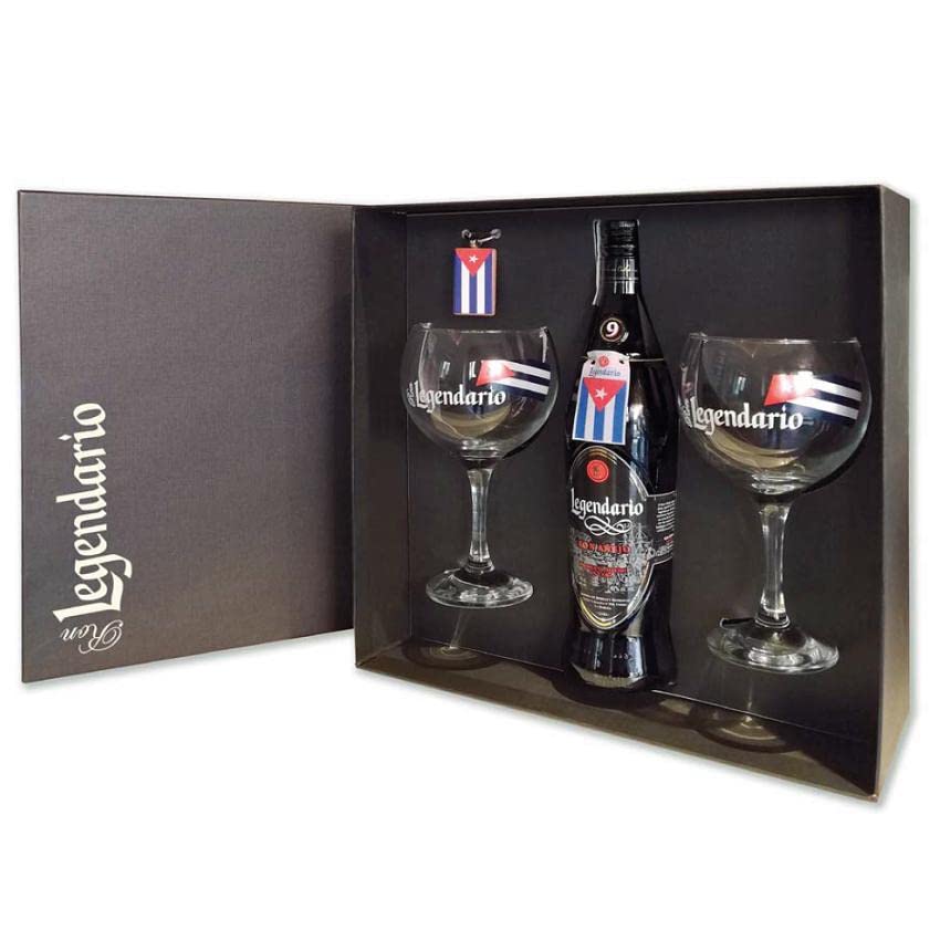 RUM LEGENDARIO ANEJO 9 ANNI 70CL CONFEZIONE REGALO MEDITATION CON DUE CALICI