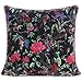 Eyes of India - Plein de Couleurs Velours Oiseau Canapé Coussin Canapé Housse Oreiller Boho Décorative Bohème Indien Housse - Noir, 16 X 16 in. (40 X 40 cm)