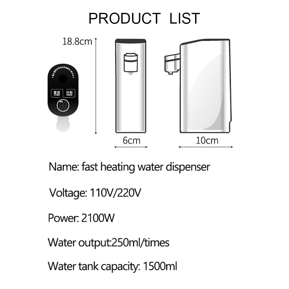 Distributeur d'eau chaude 3 secondes à contrôle de température 5 niveaux - 7