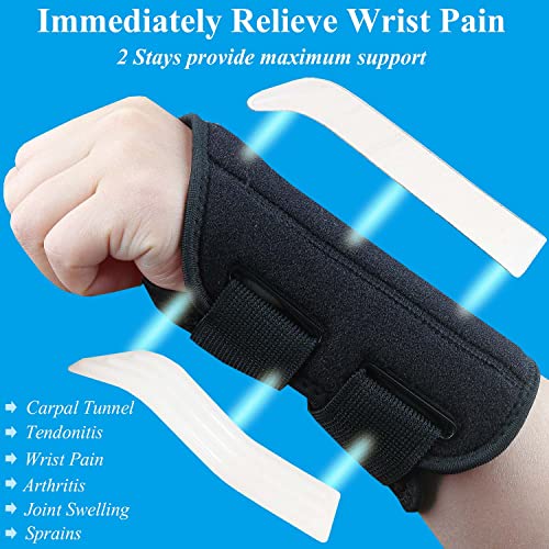 Carpal Tunnel Wrist Brace, Adjustable Wrist Support Brace, Night Wrist Sleep Supports Splints Arm Stabilizer (Right Hand, S/M, Black) - Image 4
