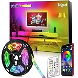 Zethot Tira LED TV, 3.5M para TV de 46-65 pulgadas, Mirror, PC, Control de mñusica e iluminación a través de APP, Tira de luz 5050 RGB USB LED Compatible(APP+control remoto)