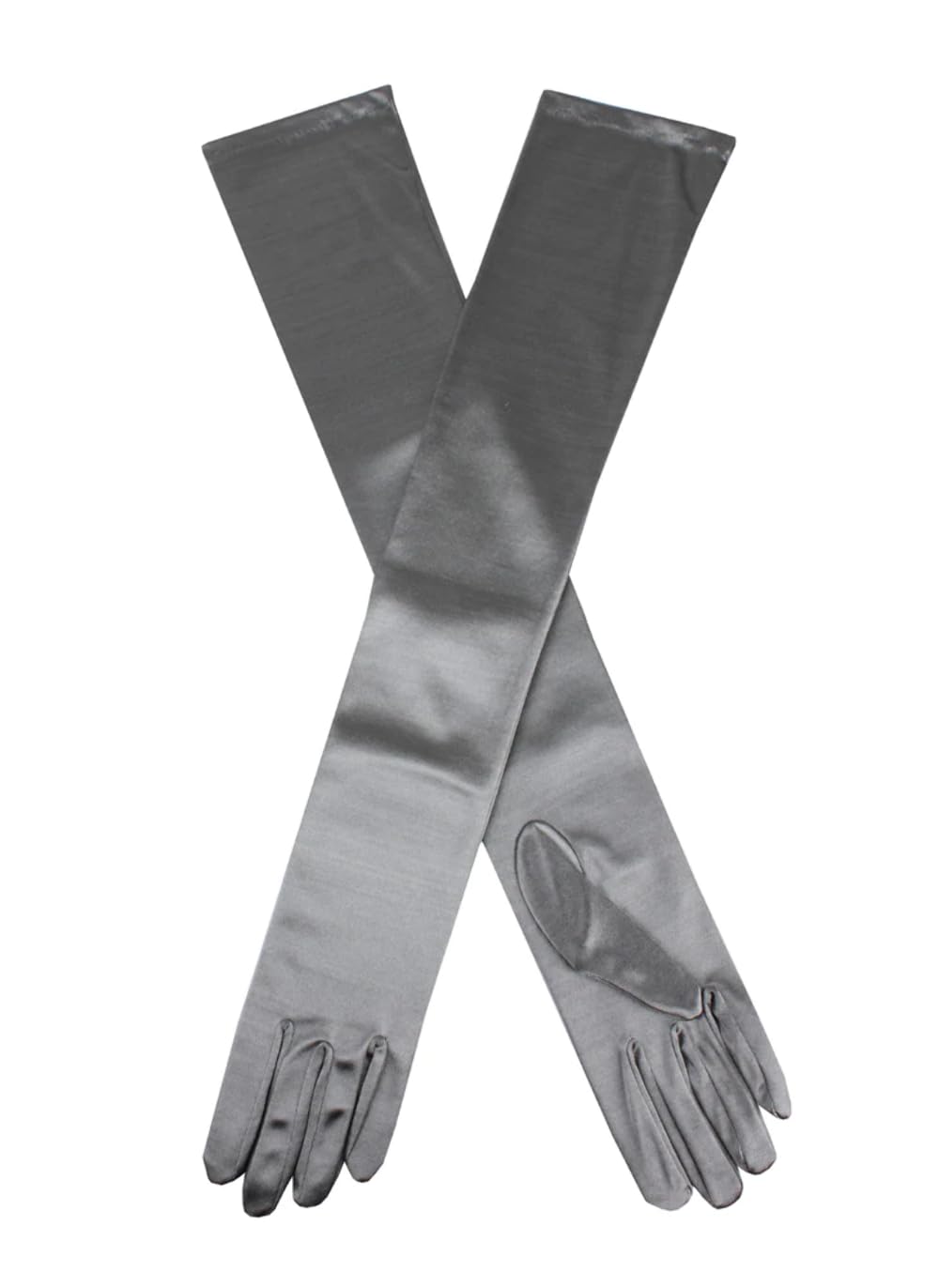 Dents Women's Long Satin Evening Gloves PEWTER ONE