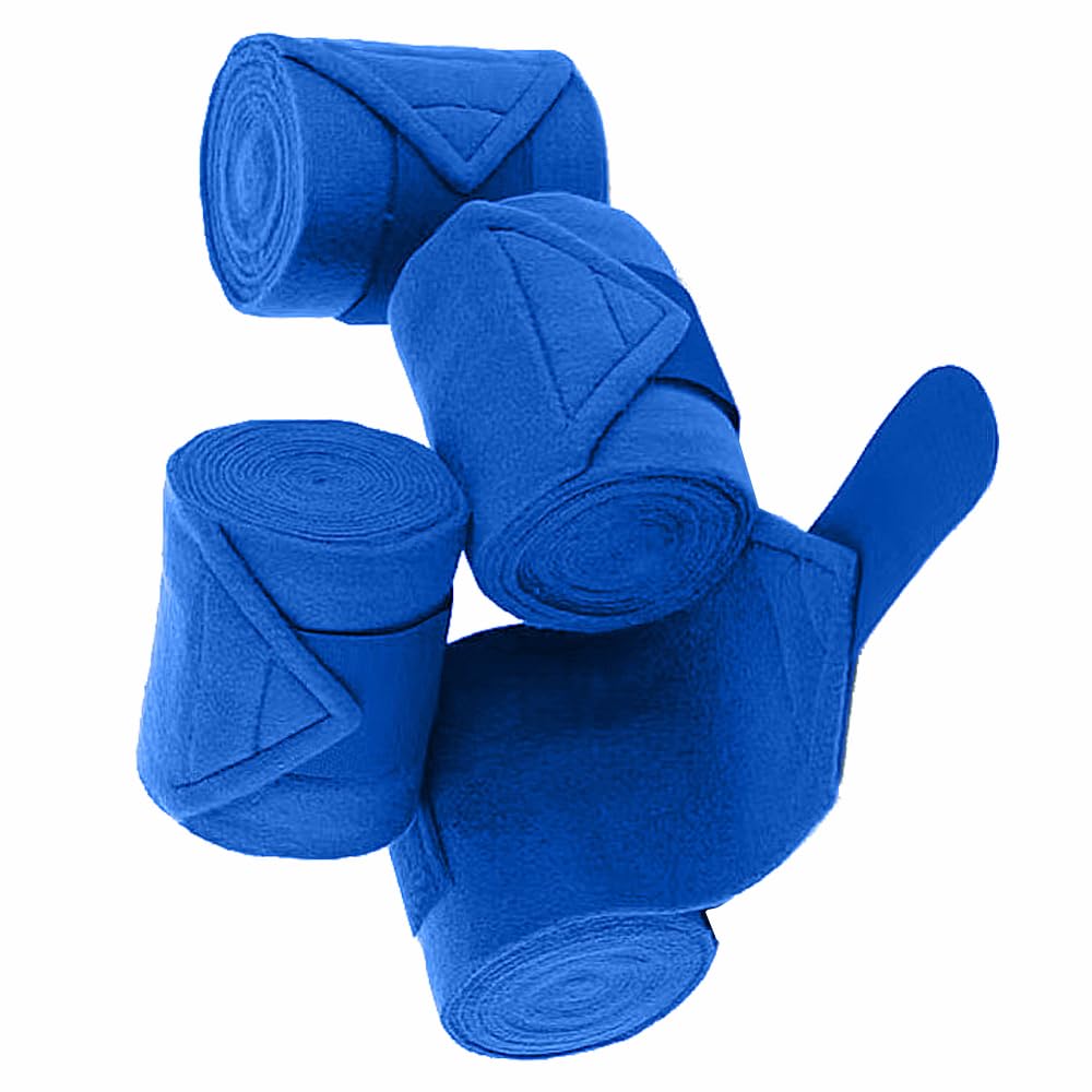 4Pcs Dark Blue Horse Bandages Leg Wraps, 12cm Equestrian Leg Wraps Stable Bangages for Horse/Pony Lightweight Breathable